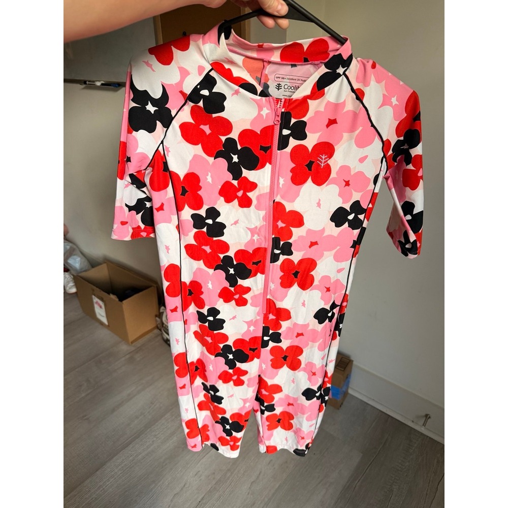 Coolibar floral‎ swimsuit surf suit youth L barracuda